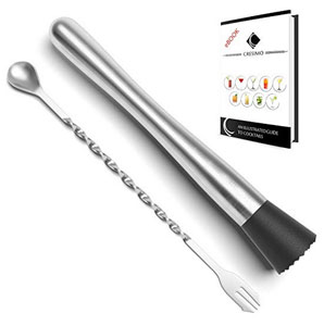 CresimoStainless-Steel-Cocktail-Muddler-and-Mixing-Spoon